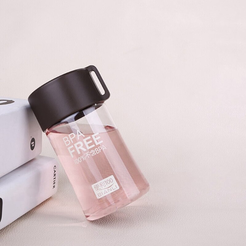 Mini Wasser Flasche Dicht transparent Wasser Flasche Tragbare Kleine Wasser Flaschen Mit Seil Für Studenten draussen Kunststoff Tasse