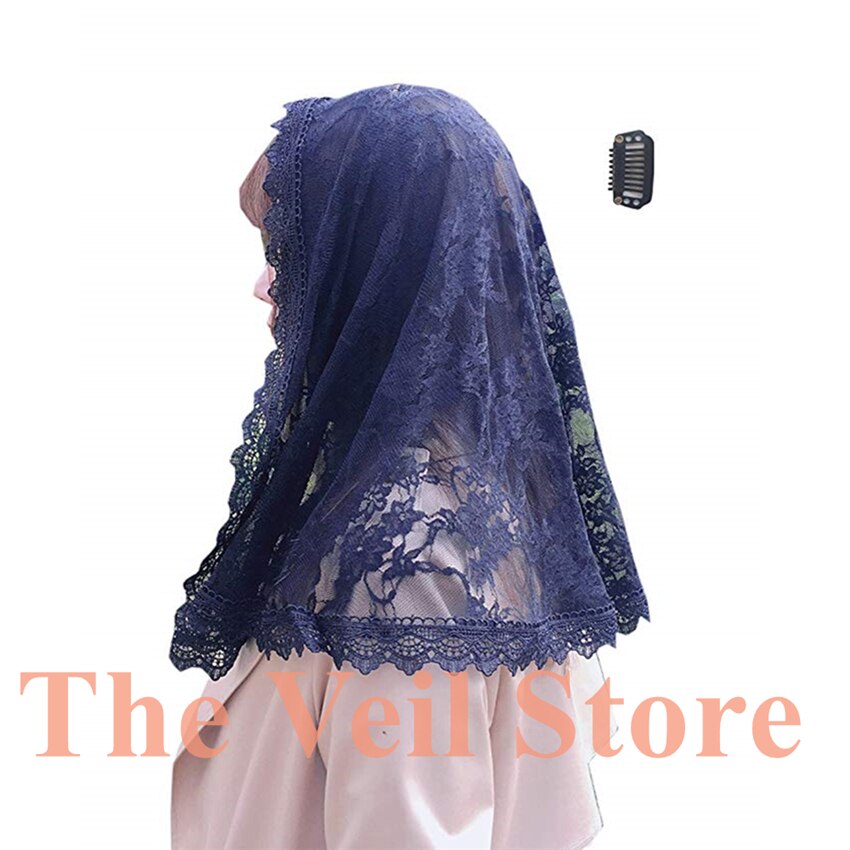 ISHSY Delle Donne Mantiglie Veli di Pizzo per la Chiesa Copricapo HeadWrap Cattolica latino di Massa Cappella Velo Mantiglia Negra de Novia 2019