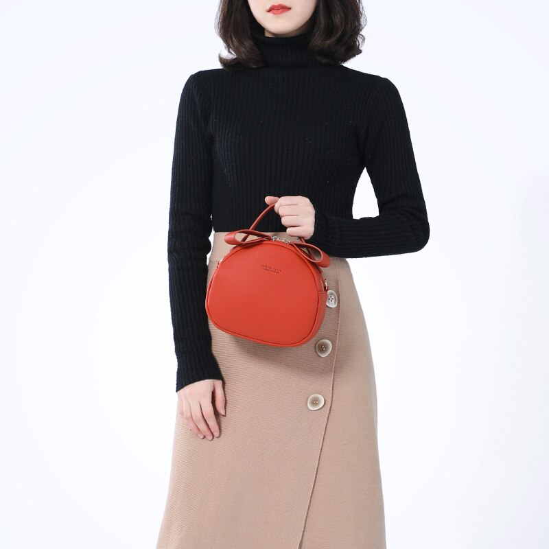 WEICHEN circulaire femmes sac à bandoulière en cuir bandoulière sacs de messager femme ronde Bolsa dames sac à main