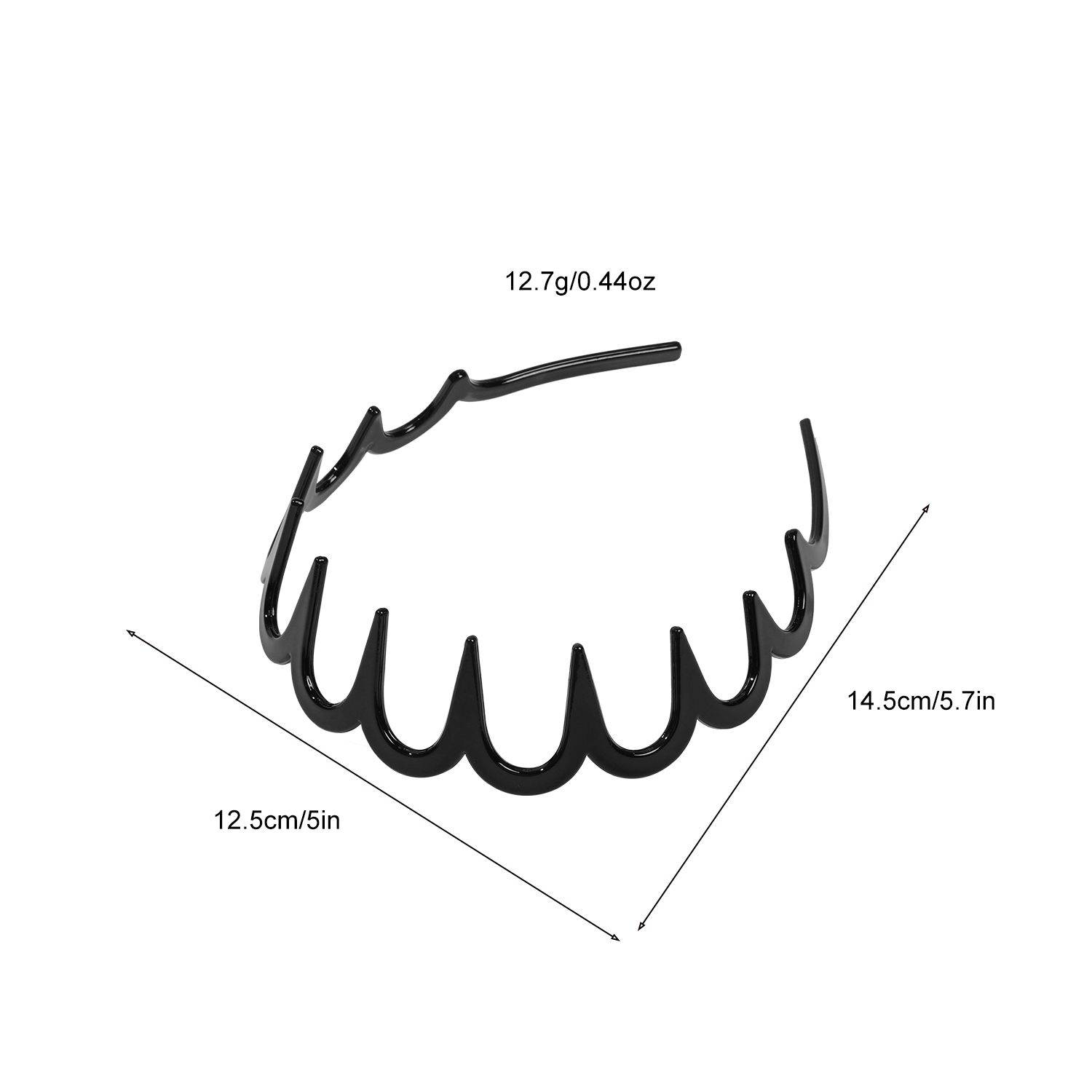 3 bandeaux noirs ondulés avec peigne, bandeaux antidérapants en zigzag à la , accessoire pour cheveux pour femmes et filles