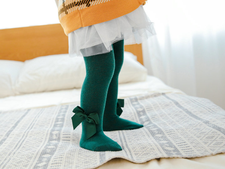 0-24m da criança do bebê meninas outono inverno quente bowknot leggings calças elásticas leggings meias