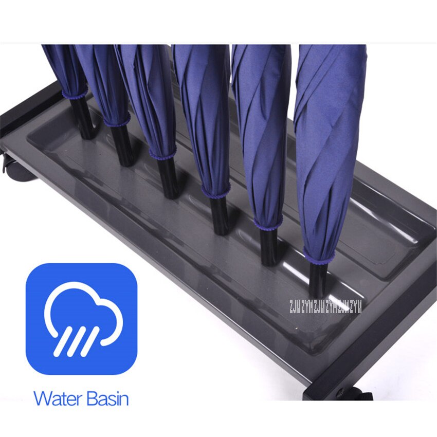 YF-12 12 Heads Office Umbrella Holder Hotel Lobby Mobile Umbrella Kindergarten Stand Metal Umbrella Rack With Lock With Wheel