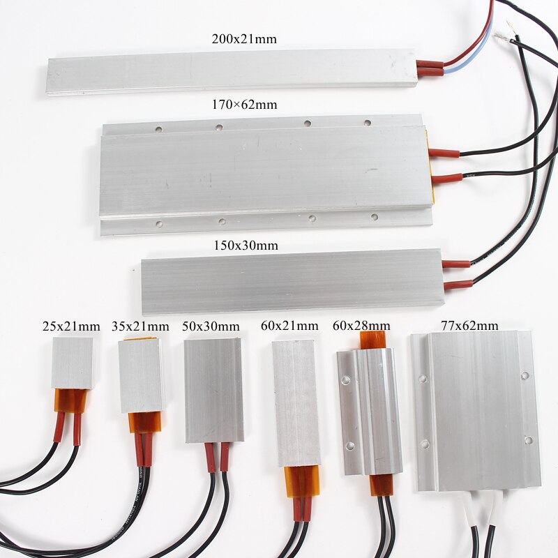 200x21mm 12V 24V 220V PTC Heizung Element Konstante Thermostat Thermistor Luft Heizung Sensor Aluminium shell 200*21mm