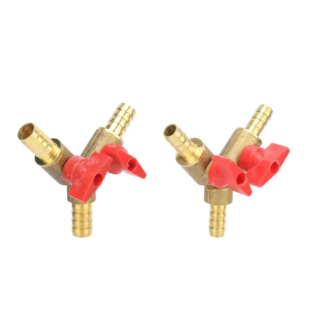 8mm 10mm tuyau barbe en forme de Y à trois voies en laiton arrêt robinet à tournant sphérique raccord de tuyau adaptateur pour carburant gaz eau huile Air 1 Pc
