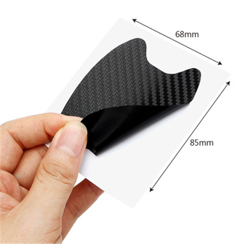 4 unids/set de pegatinas resistentes a los arañazos para coche, pegatinas universales de fibra de carbono para manija de coche, película protectora, pegatina decorativa, accesorios para coche