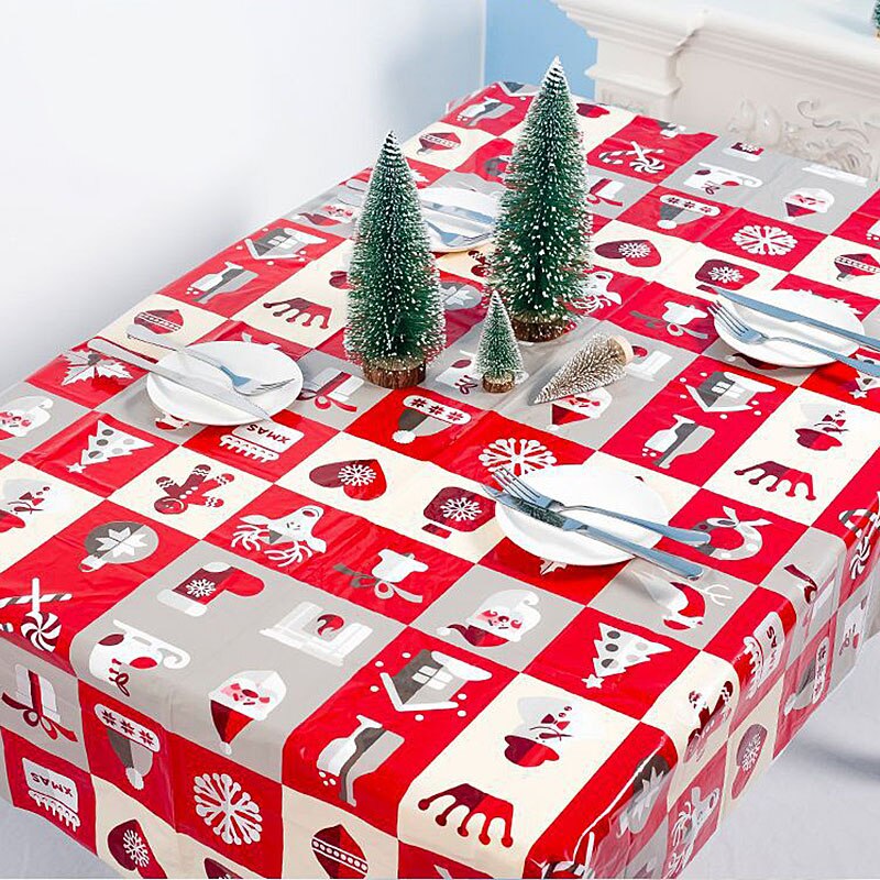 1pc 108 x 179cm jul pvc bordsduk jul dekorationer tryckt bordsduk bord täcka hem jul fest middag dekoration: B04