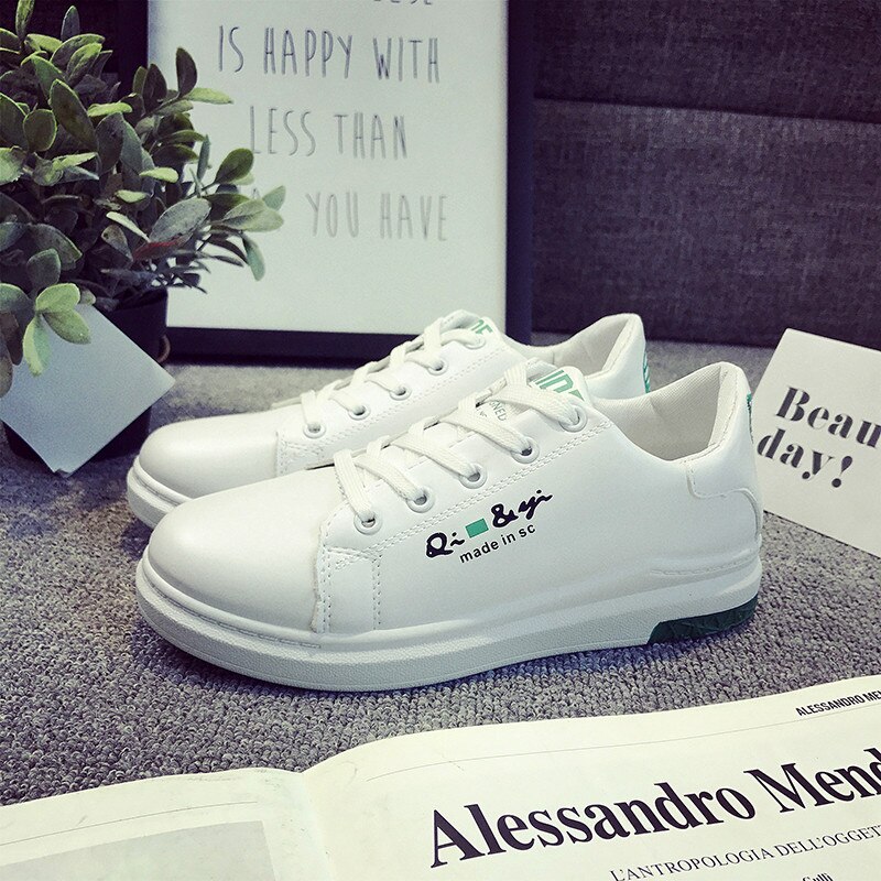 Sneaker kvinder komfortable skateboard sko bære damesko åndbare fritidssko klassiske hvide sko zapatos de mujer: Sort / 5.5