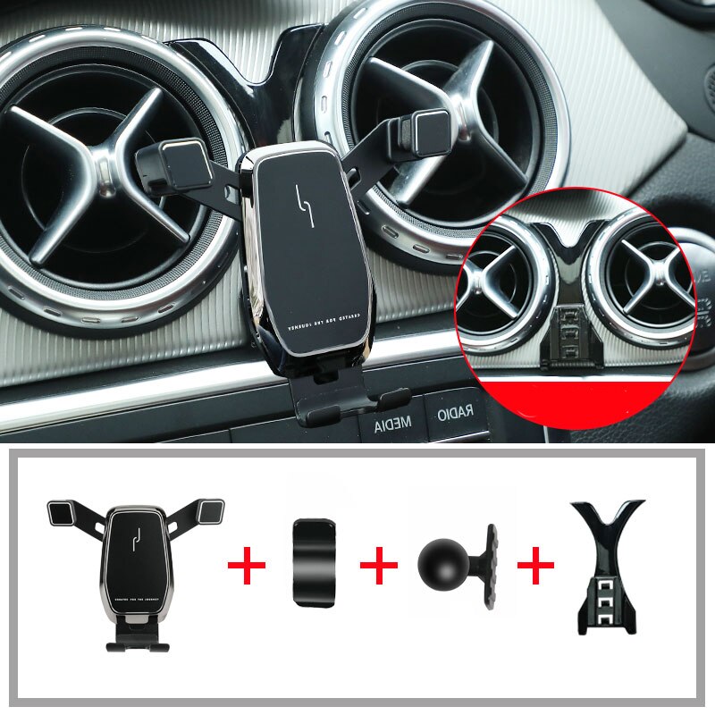 Auto Telefoon Houder Voor Mercedes Cla200 220 250 Cla35 Cla C117 W117 Gla 45X156 W156 250 Interieur Navigatie beugel: black