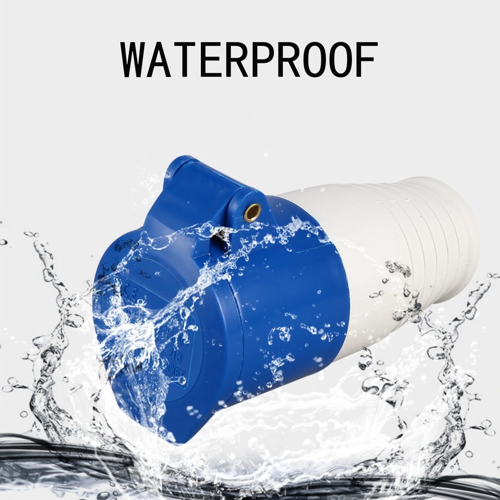 Blue 240V 16 Amp 3 PIN Industrial Site Plug & Wall Socket Waterproof IP44 Plug Connector Socket 2P+Earth Male/Female