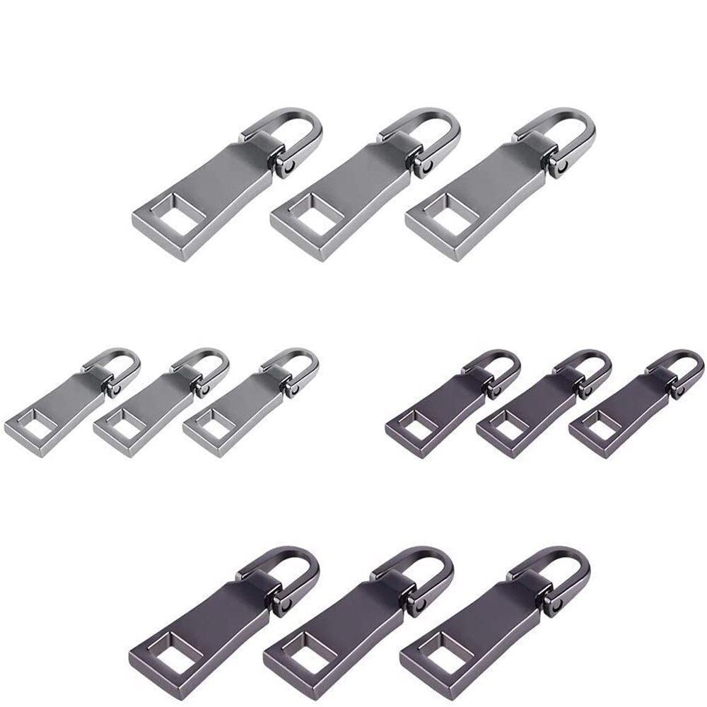 10pcs Zipper Pull Tabs Zip Fixer Replacements for Crafts Zipper Replacement Zipper Repair Kit DIY Detachable Zipper Pull Tab