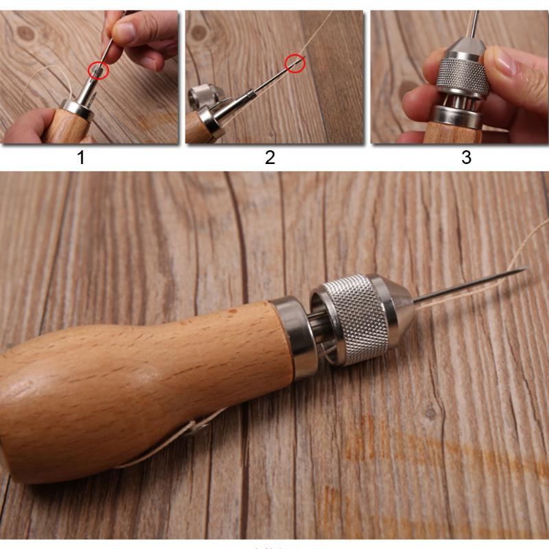 Kit de punzón rápido de costura, herramienta de punzón rápido para costura, vela de cuero, hilo encerado, vela de cuero, reparación pesada, herramienta de costura de cuero