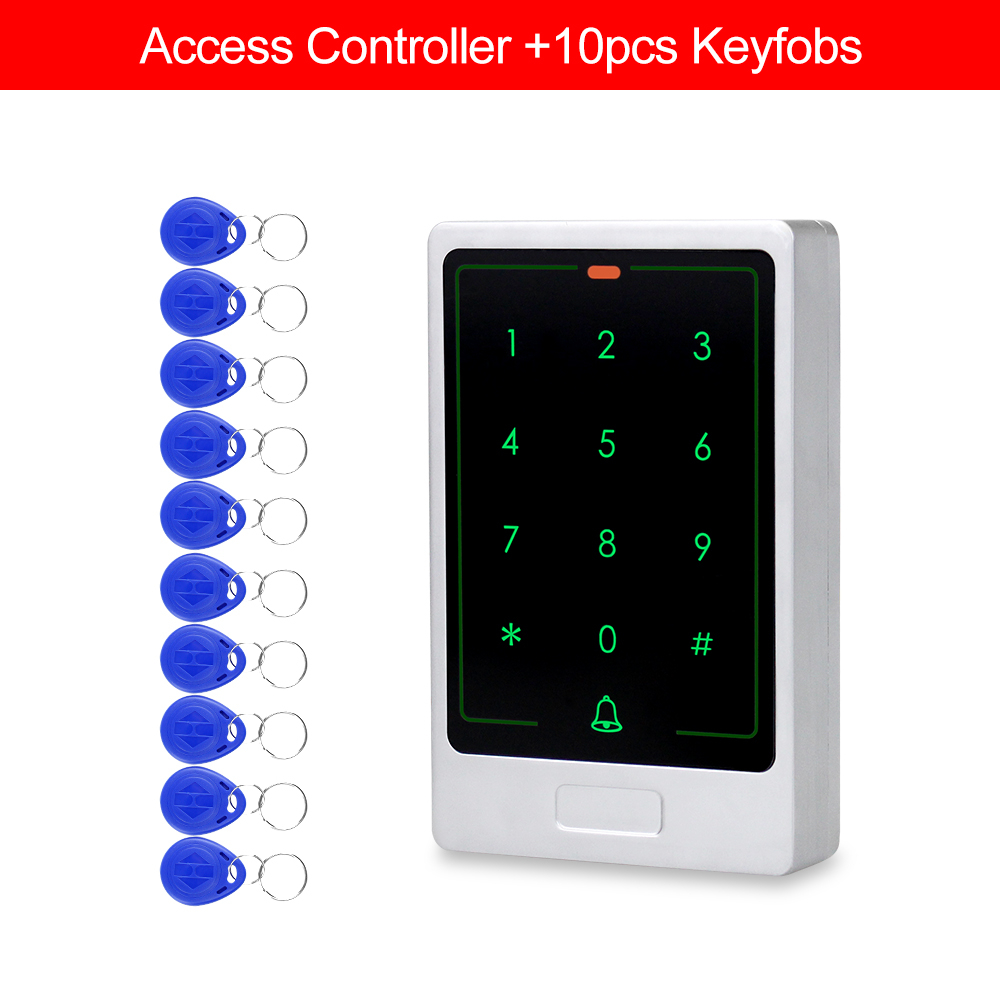 Metal Waterproof RFID 125KHz Standalone Access Control Keypad with Touch Screen Panel +Rainproof Cover-3000 Users: C20 with 10key