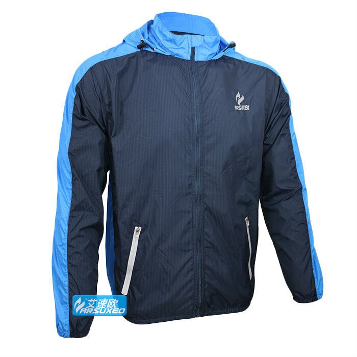 ARSUXEO mannen Winddicht Lange Mouwen Fietsen Jacket MTB Fiets Kleding Buitensporten Windjack Running Jas: D011NO 01 / M