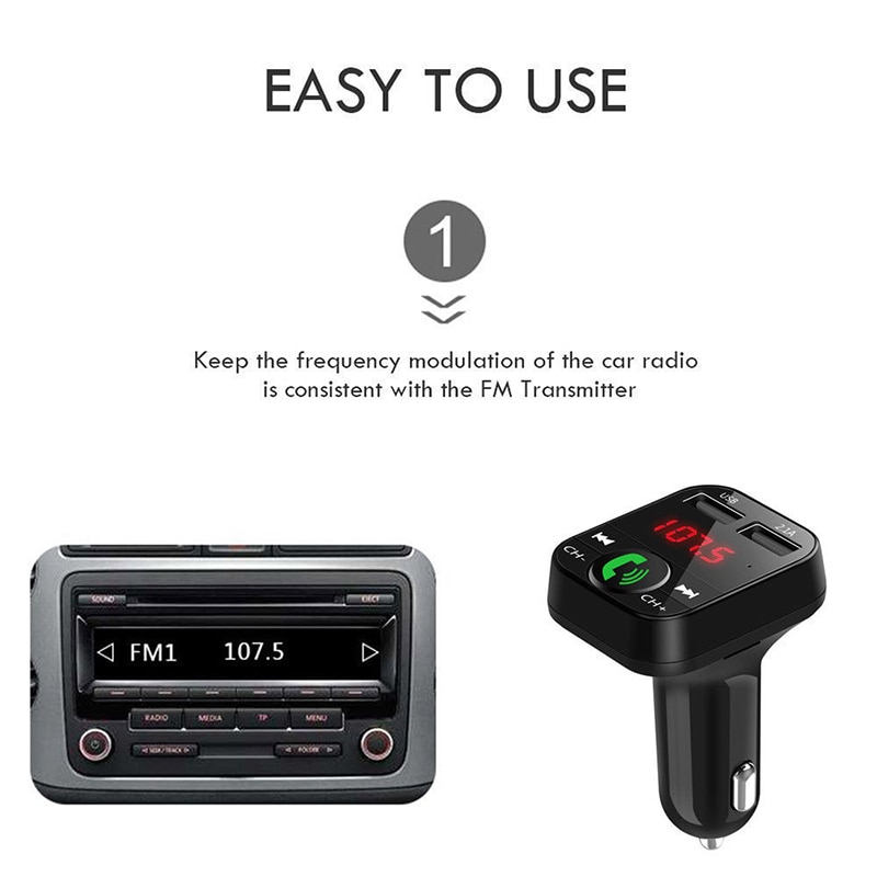 1Pc 8*5*3.7Cm Auto MP3 Speler Handleiding Kit Handsfree Draadloze Bluetooth Fm-zender MP3 speler USB2.0 Charger