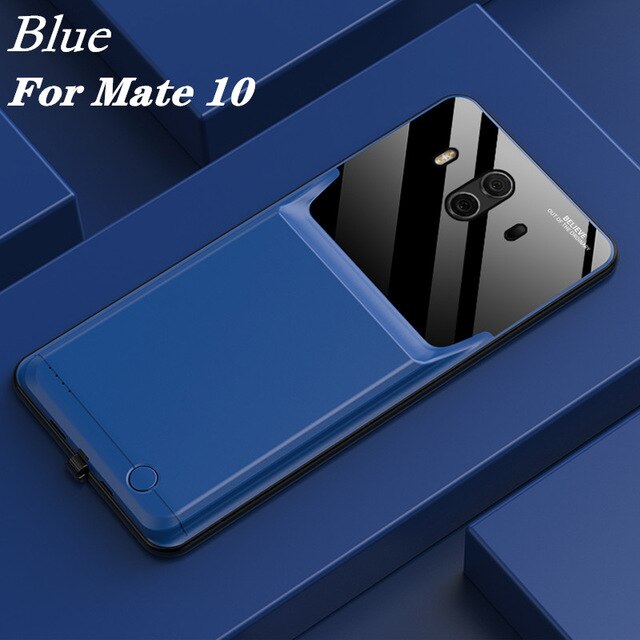 External Power Bank Case For Huawei Mate 10 Pro Battery Case Battery Charger Case For Huawei Mate 10 Powerbank Charging Cover: Blue For Mate 10