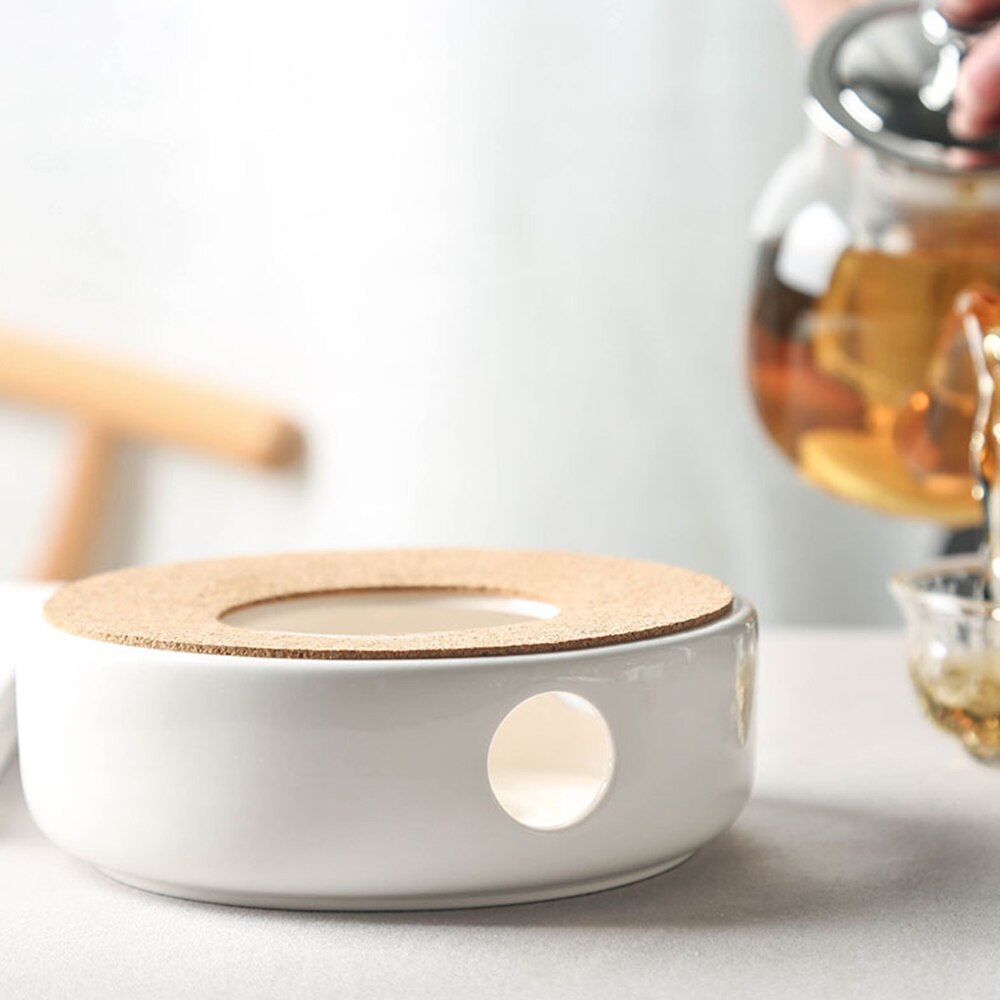Klassieke Porselein Theepot Warmer Met Veilig Te Gebruiken Kurk Stand Voor Theepot Thee Melk Koffie Warmer Met Kaars Kamer Theelichtje houder