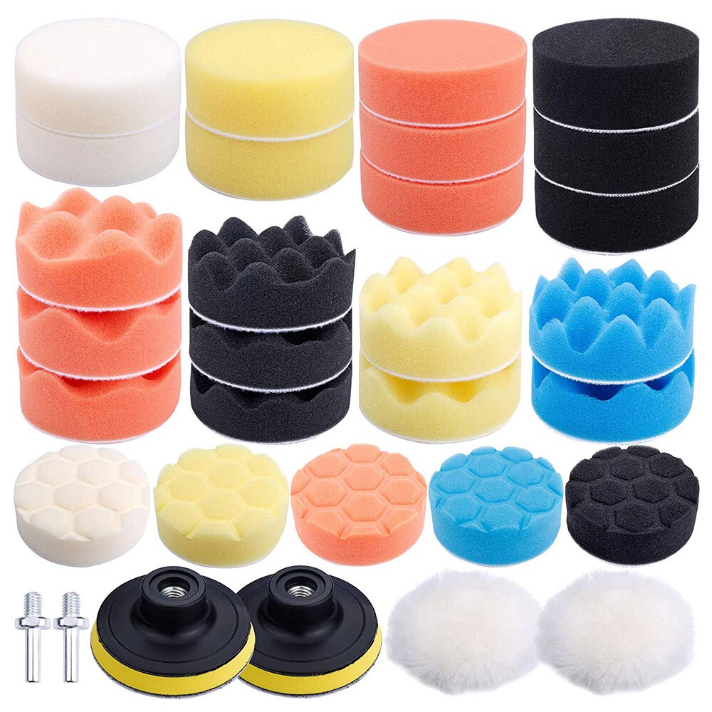 31PCS 3 inch Universal Car Buffing Sponge Durable Portable 8/12/22 PCS Waxing Set Polisher Truck Car Polisher Sponge