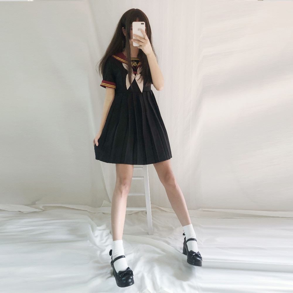 Japanese School Uniform Class Girl Maid Sailor Navy style Cosplay clothes Escolar Japones Costume Dolly Skirt Full dress