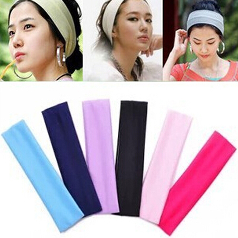 Sports Headbands For Women Solid Elastic Hair Bands Running Fitness Yoga Hair Bands Stretch Makeup Hair Accessories