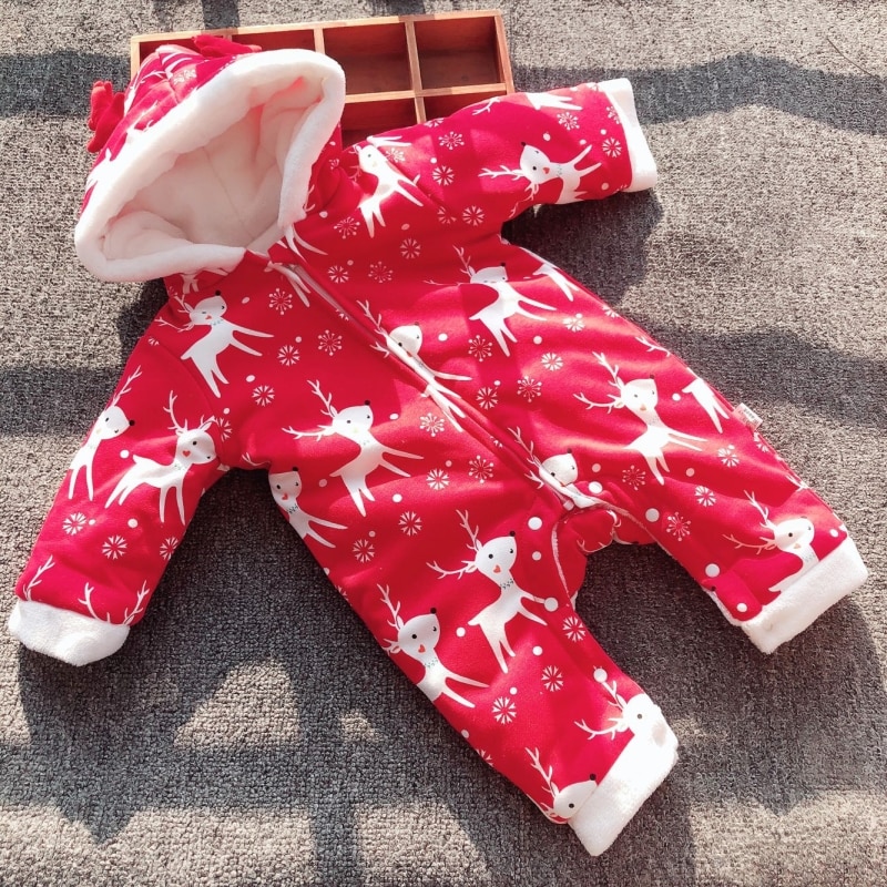 Costume de noël en molleton pour bébé fille | Combinaison chaude de neige, vêtements d'hiver pour bébé garçon, vêtements pour bébé fille