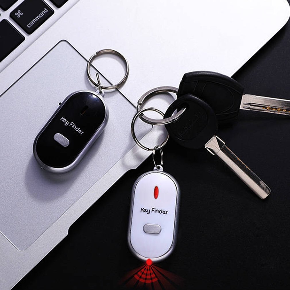 Anti-Lost Key Finder Led Fluitje Knipperende Piepend Geluid Controle Alarm Anti-Verloren Key Locator Finder Tracker Met sleutelhanger