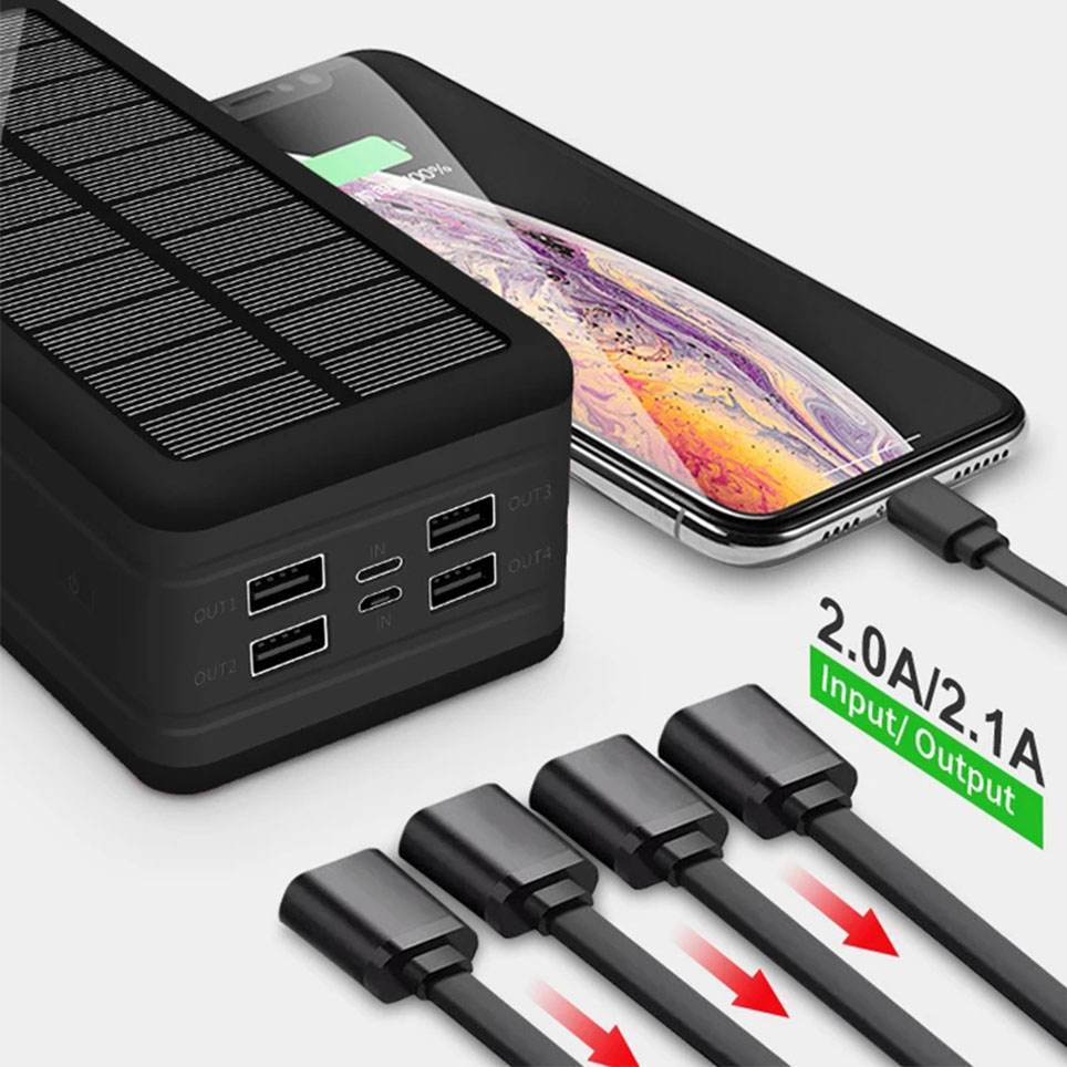 Solar Power Bank 10000mAh Solar Charging Mobile Phone Wireless Charging Large Capacity Battery External Battery Fast Charging