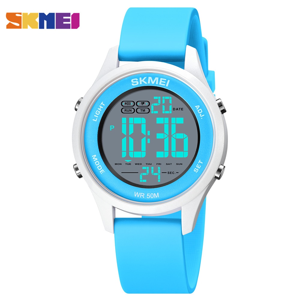 SKMEI LED Licht Digital Kinder Sport Uhren Stoppuhr Kalender 50M Wasserdichte Kinder Armbanduhren Für Jungen Mädchen Wecker