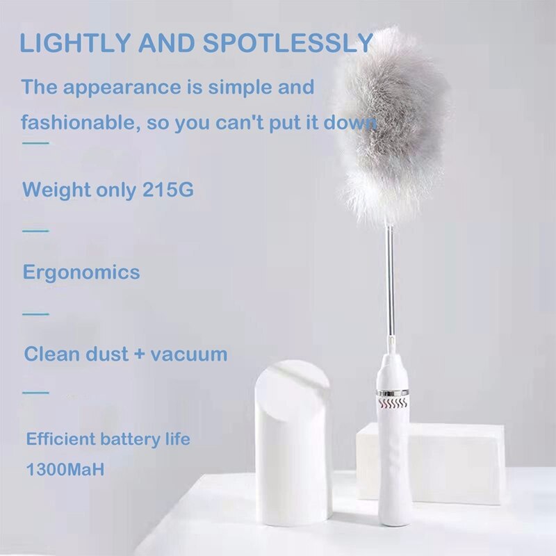 Electric Spin Feather Duster 360°Rotating Static Dusters USB Charging Electric Duster Window Blinds Furniture Cleaning