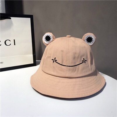Women Frog Bucket Hat Summer Hat Female Parent-Child Frog Fishing Cap Korean Wild Cute Sun Hat Big Eyes Bucket Hat: 6