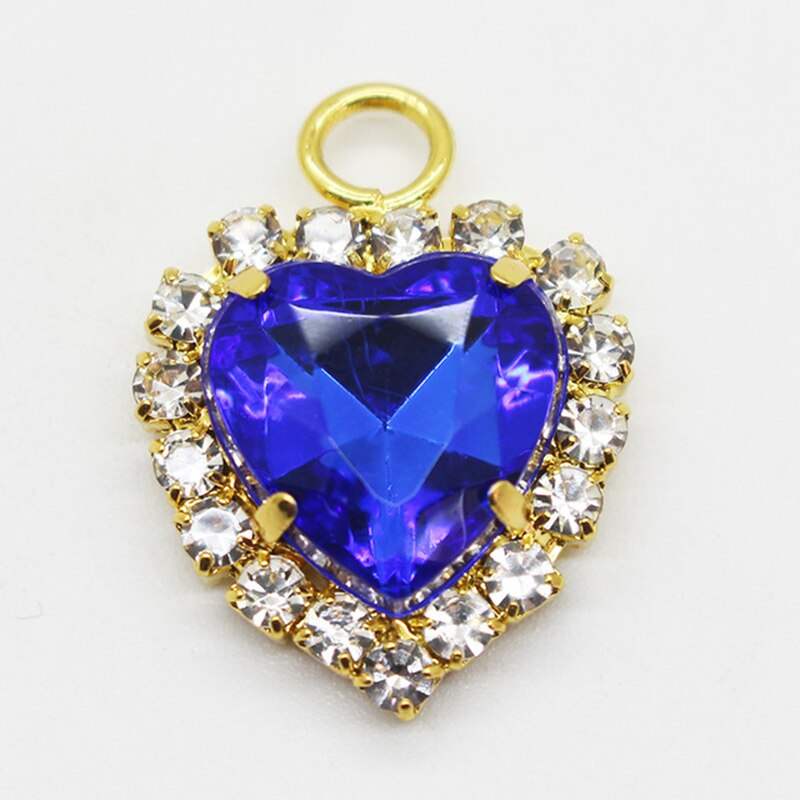 10 sztuk/partia koreański biżuteria akcesoria brzoskwinia serce pazur wiertła ściany pojedyncze wiszące rhinestone wisiorek: 9