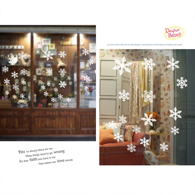 Reusable Static Electricity Snowflake Stickers Glass Window Kids Room Christmas Wall Decals Decoration Year 66CY