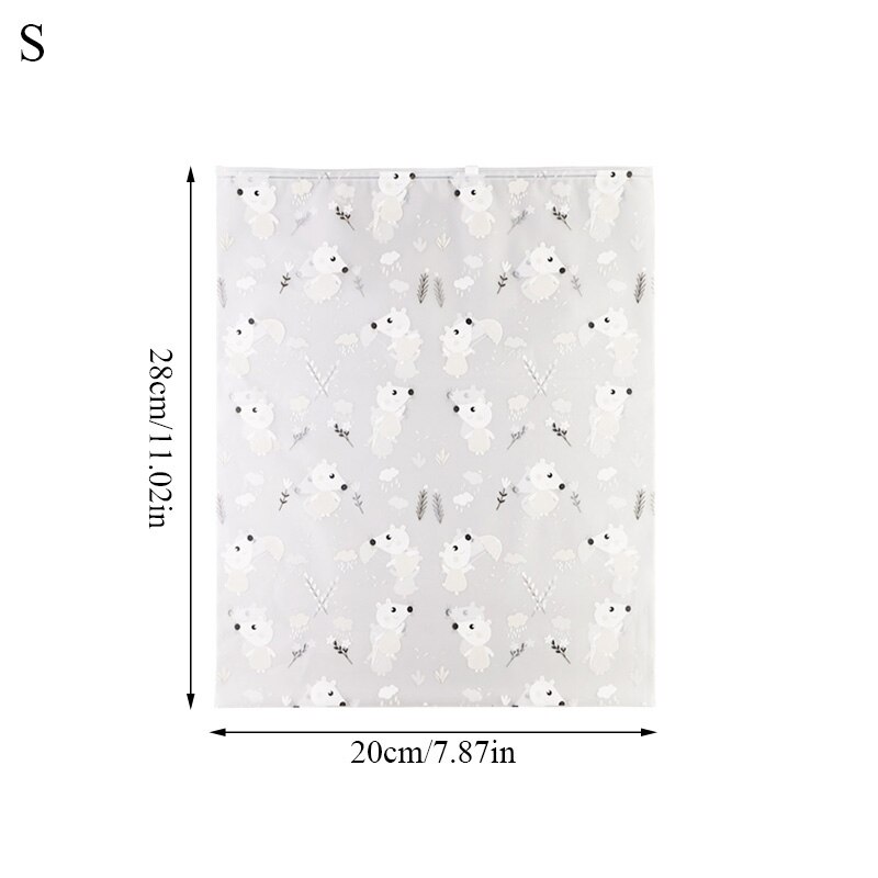 Animal dos desenhos animados impressão transparente organizador de viagem saco de armazenamento de roupas com zíper bolsa de toiletry saco de bagagem