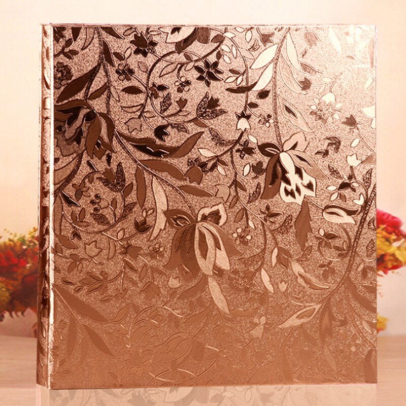 600 Pockets Gold Color Photo Album Holds Premium -Frame Cover Family Wedding Anniversary Baby Vacation Bound Multi-Directional