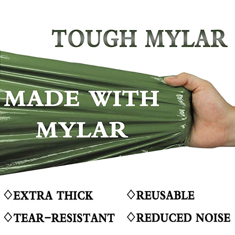 Bærbar utendørs camping konvolutt type gjenbrukbar sammenleggbar nødsovepose med karabinfløyte