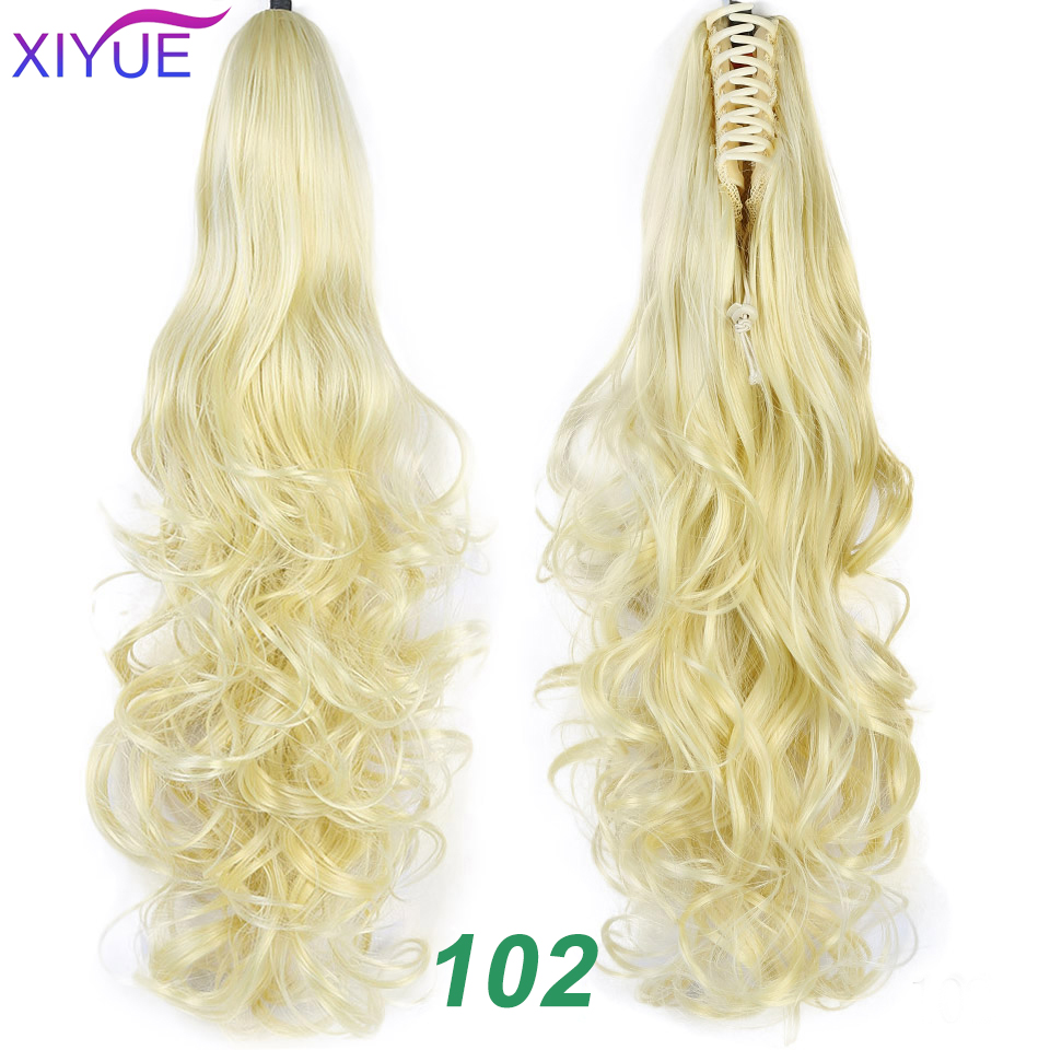 XIYUE Hair Long Water Wavy Clip On Hair Extensions Claw Ponytail Synthetic Hairpiece Heat Resistant Ponytail Synthetic: C06-102