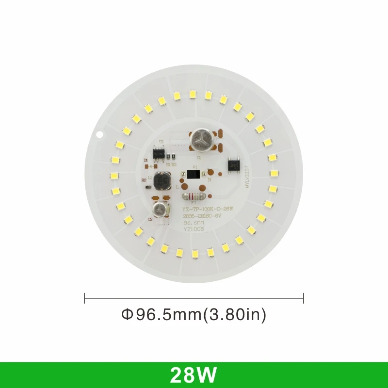 LED Round Chip 55W 45W 38W 28W 18W 14W 10W 5W for Light Bulb 2835SMD DOB Light Beads AC 220V No Flicker Bulb Chips Lighting Lamp: Cold White