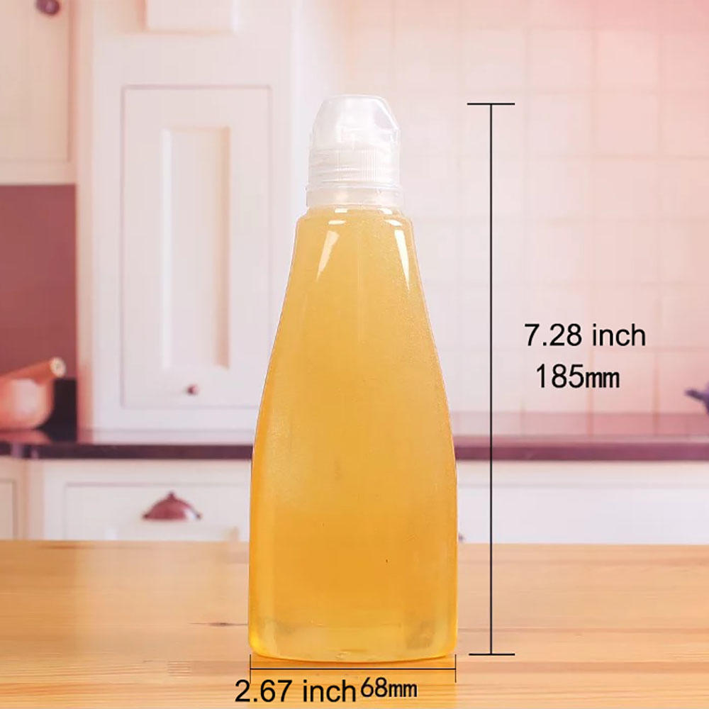 Squeeze Honey Bottles Reusable Plastic Honey Jars with Cap Salad Dressings Containers Travel Pinic Work Condiments Dispenser