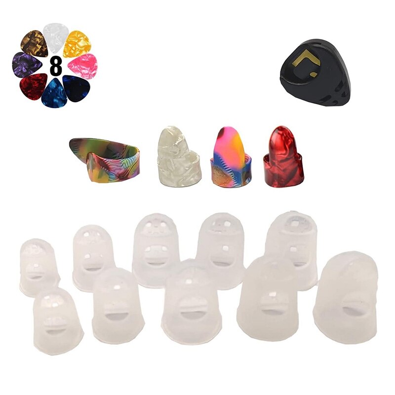 Kit de acionador de partida de guitarra incluem palhetas de dedo polegar, protetores de ponta do dedo para guitarra ukulele e outros instrumentos de corda: Default Title