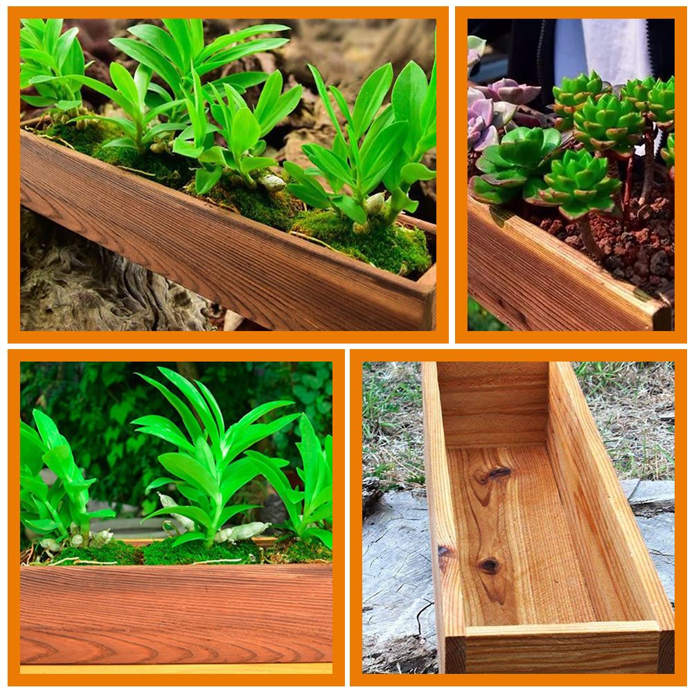 Blumenkasten aus Holz, 30 x 11 x 8,5 cm, rechteckig, Zedernholz, Pflanzgefäß, Töpfe, Gartenarbeit, Sukkulenten, Retro-Außenbalkon, Innenpflanzenhalter
