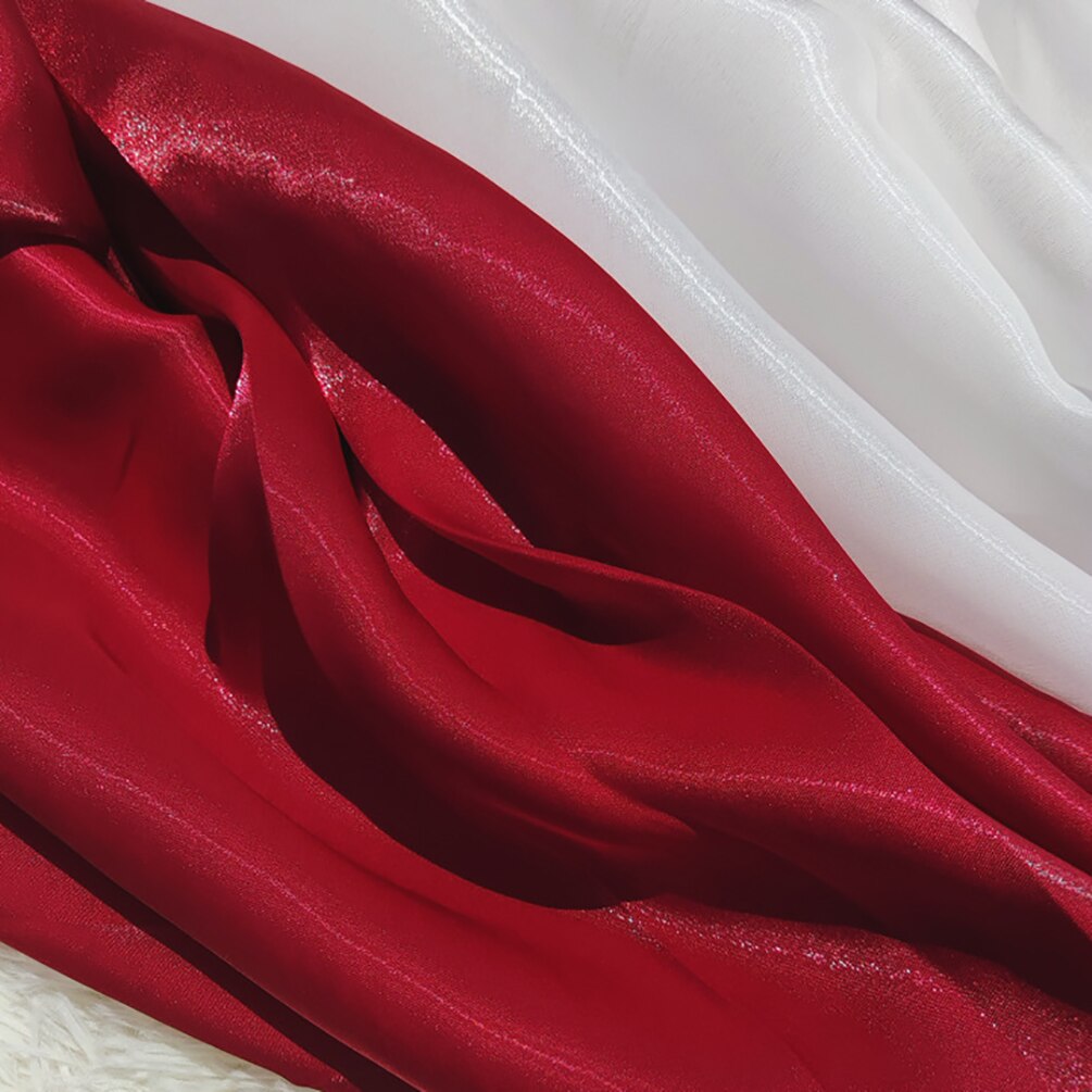 Kolorowa jednokolorowa tkanina z organzy przędzy sukienka Organza suknia ślubna tkanina do szycia Diy 50cm x 150cm