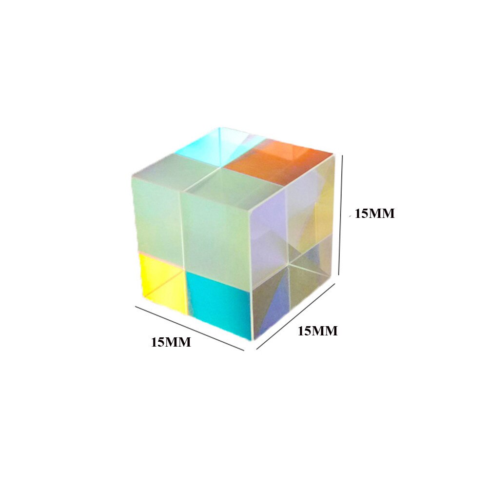 Optical Experiment Instrument CMY Optical Prism Cubes - Optical Glass Prism, RGB Dispersion Six-Sided Rainbow Cube of Light Colo