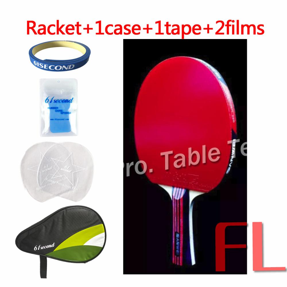 SANWEI fibre de carbone ITTF approuvé raquette de Tennis de Table/raquette de ping-pong de: FL with HM case