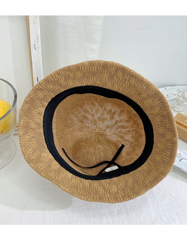 Bomuldsgarn spand hat til kvinder pige solid panama fiskekapsler efterår udendørs flade fisker hatte motorhjelm femme