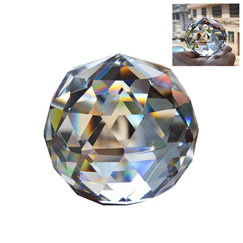 Photography Faceted Crystal Ball Feng Shui Paperweight Decorative Glass Ball Shiny Transparent crystal solid faceted ball