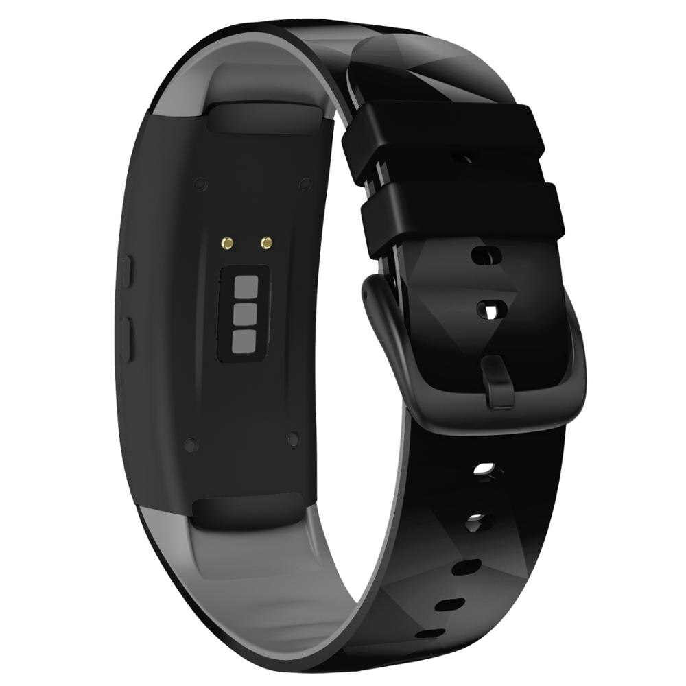 Yhteensopiva samsung gear fit 2 pro kellon ranneke / sovi 2 ranneke korvaava silikoni-älykellon rannekkeet samsung gear fit 2 pro: Musta-harmaa / Suurikokoinen