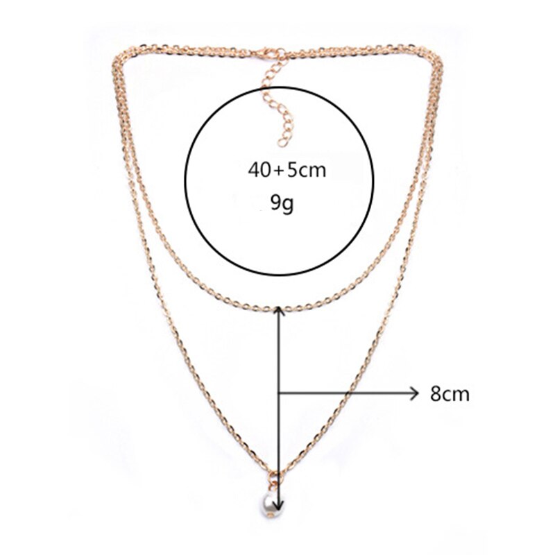 Zoete Eenvoudige Double Layer Parel Sleutelbeen Ketting Charmante Vrouwen Choker Ketting Hanger Vrouwelijke Mode Jaar Sieraden