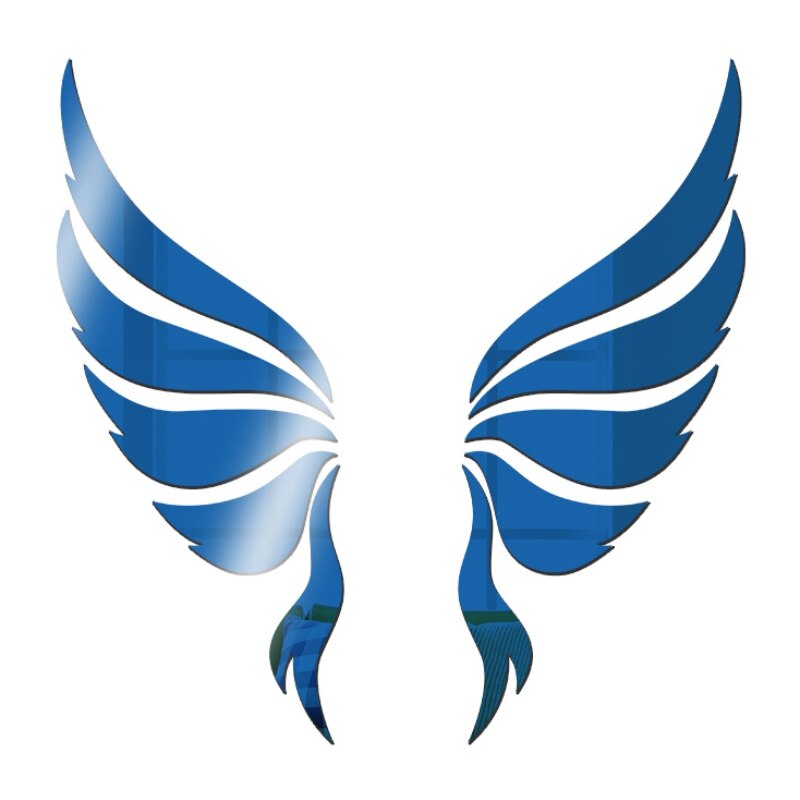 Angel Wings Acrylic Mirror 3D Wall Stickers Angel Wings Wall Sticker Decal DIY Art Home Decoration Stickers For Room 1: E