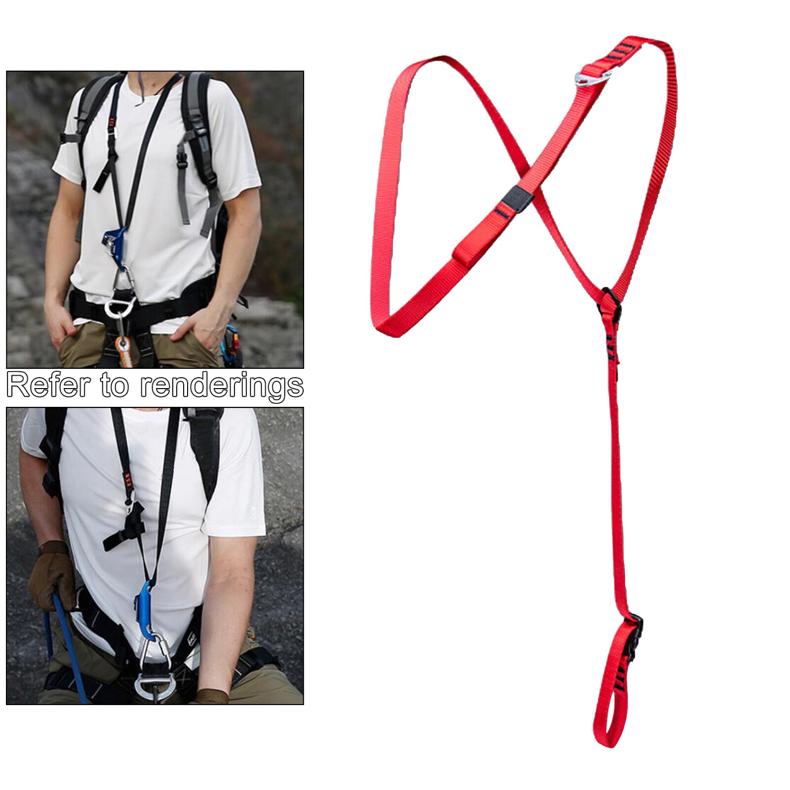 Climbing Chest Ascender Rock Climbing Shoulder Strap Harness Webbing Safety