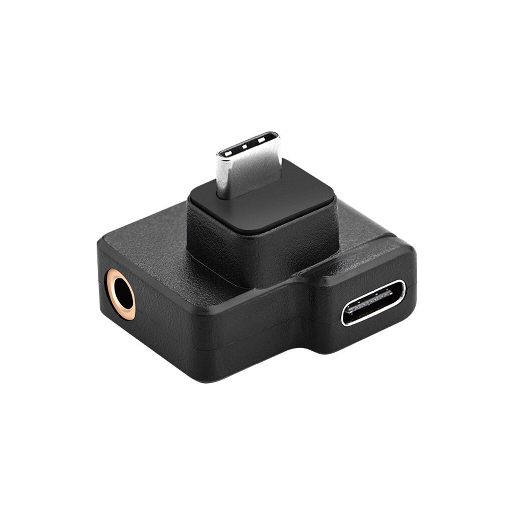 Dual USB-C to 3.5mm Mic Microphone Audio Adapter for DJI OSMO Action Camera Support Battery Charging Data Transfer Connector