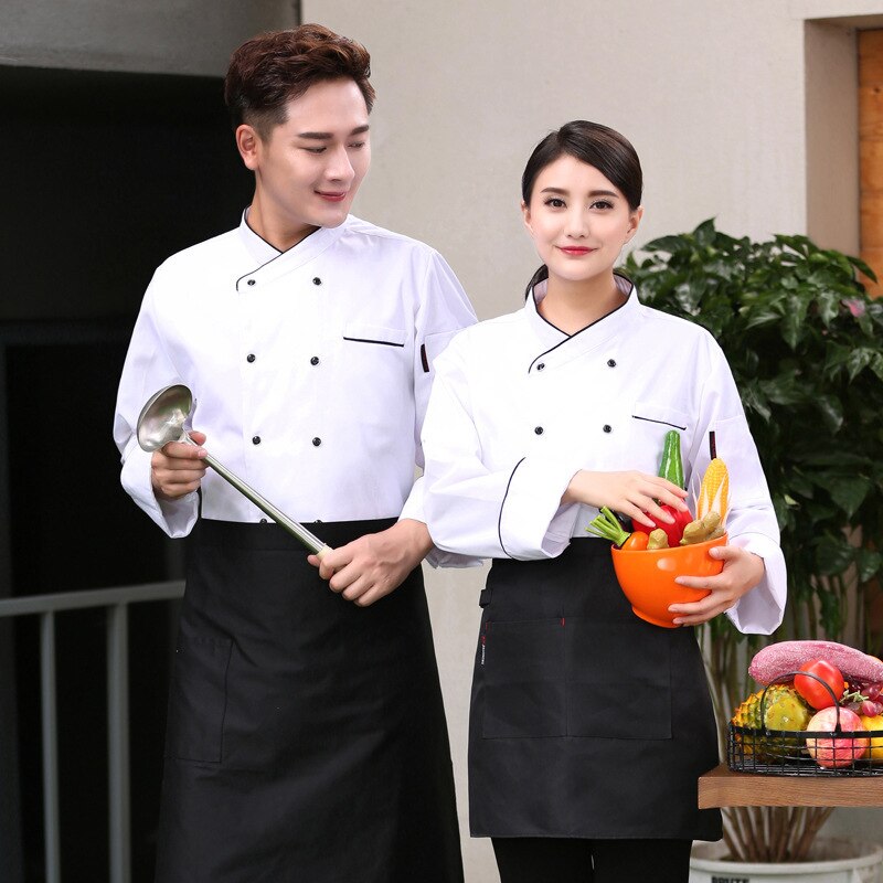Kokin hattu työvaatteet uroshotelli keittiö kokin univormut yhtenäisiin ruoanlaittovaatteisiin länsimaisen ravintolan pitkät hihat